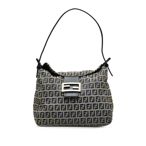 Fendi Zucchino Double Flap Shoulder Bag (SHG-VzVhou)
