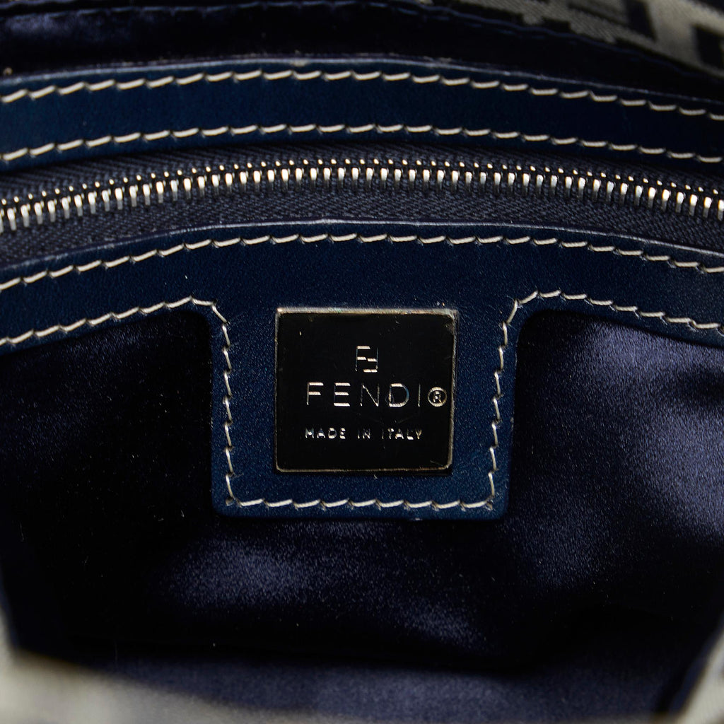 Fendi Zucchino Double Flap Shoulder Bag (SHG-VzVhou)