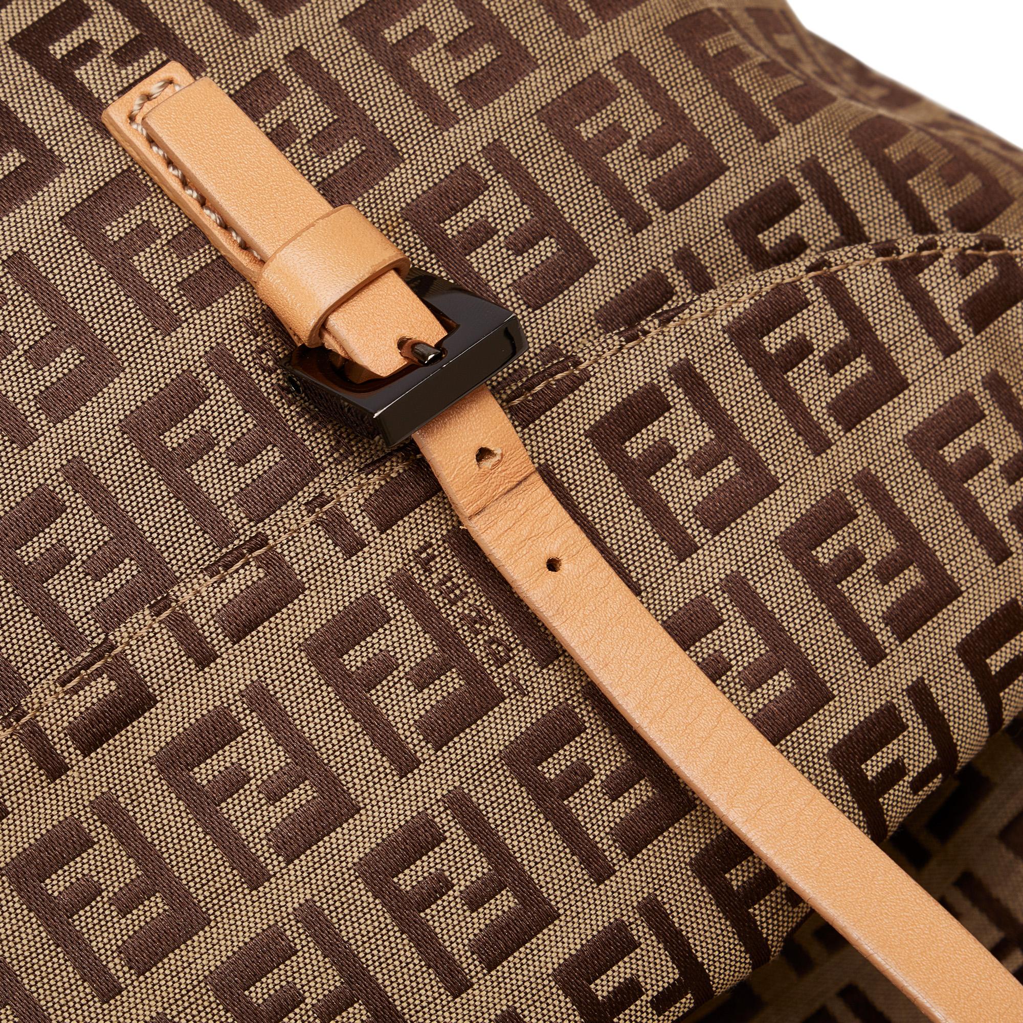 Fendi Zucchino Double Flap Tote (SHG-wgkC7B)