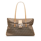 Fendi Zucchino Double Flap Tote (SHG-wgkC7B)
