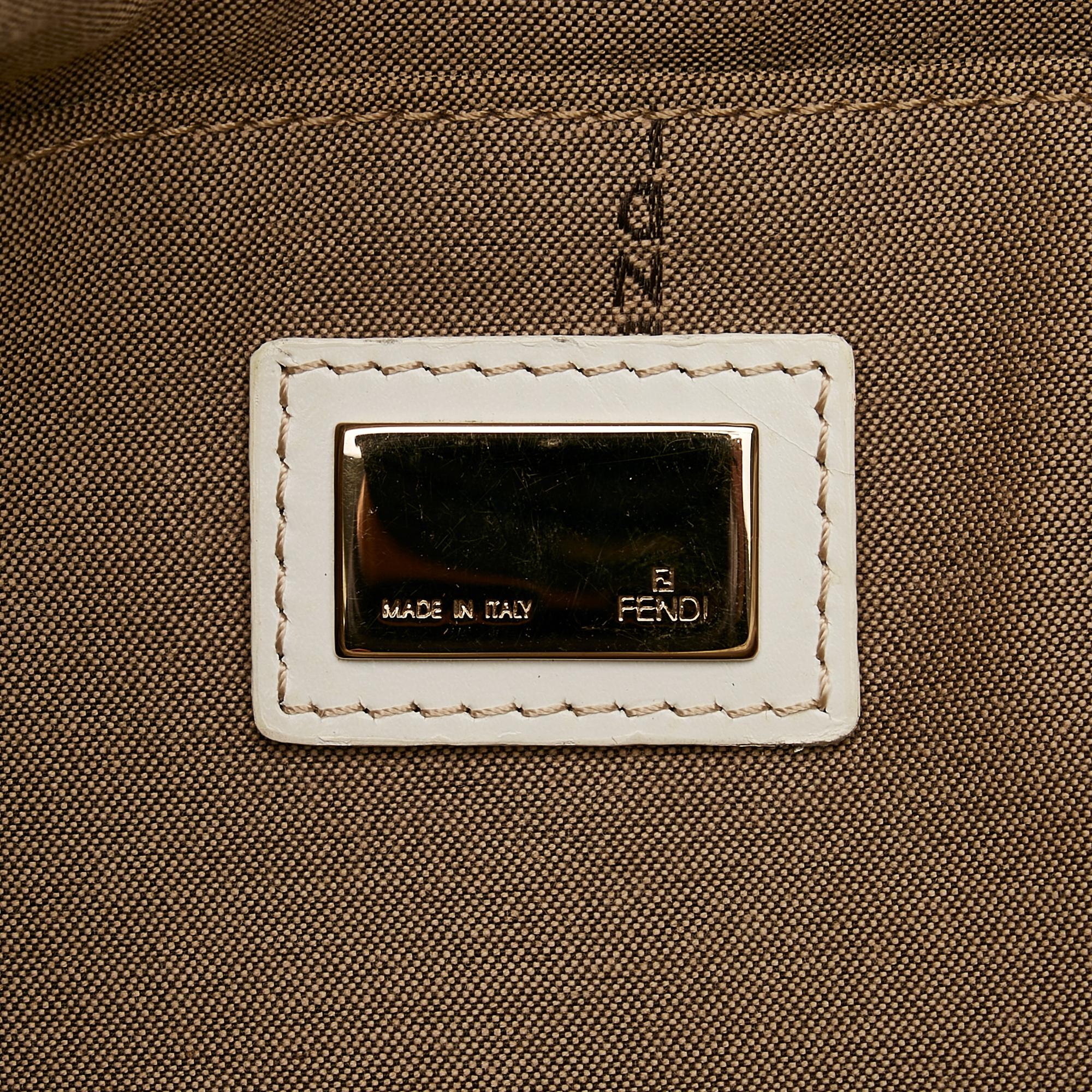 Fendi Zucchino Leather Trimmed Tote (SHG-LoktiJ)