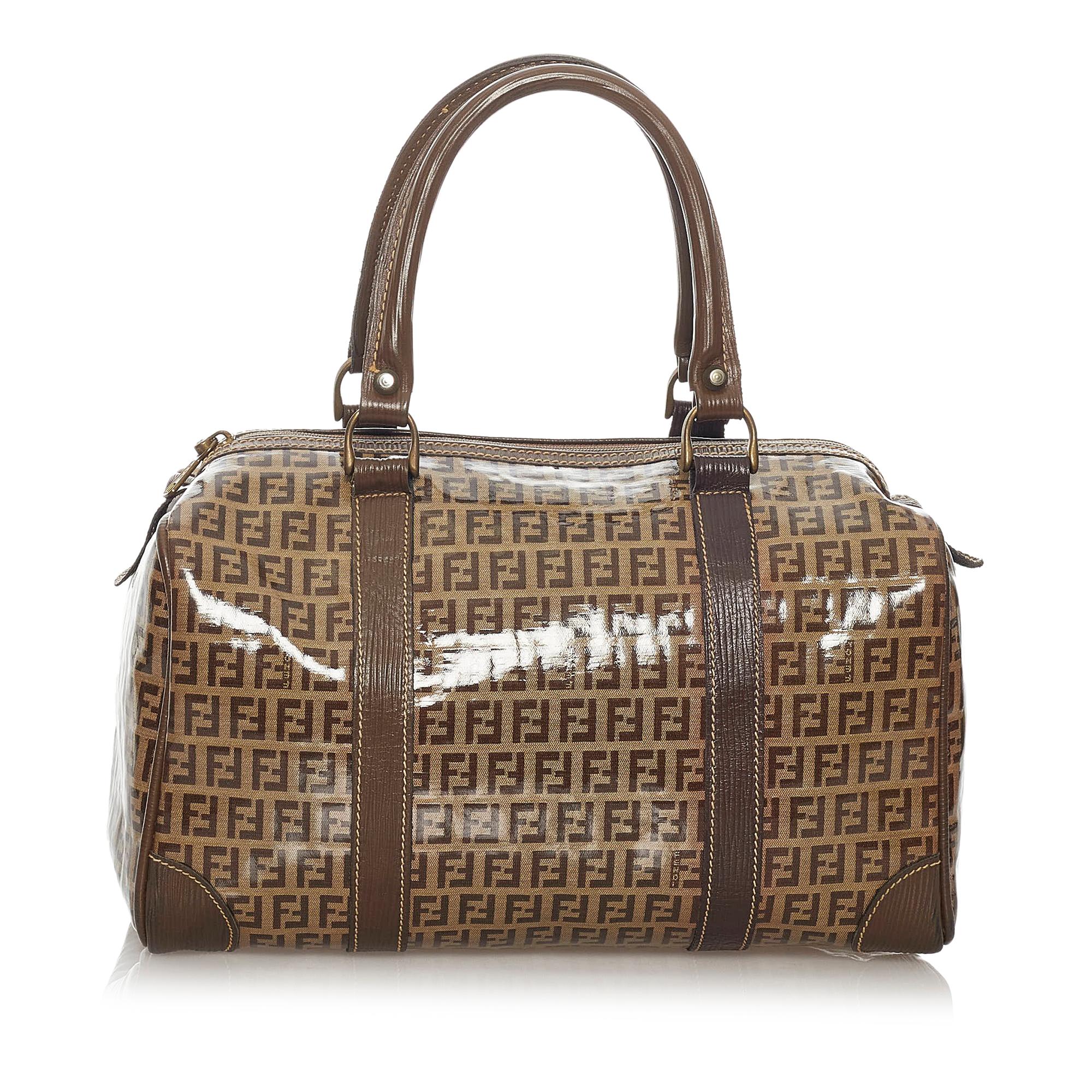 Fendi Zucchino Patent Leather Boston Bag (SHG-28254)