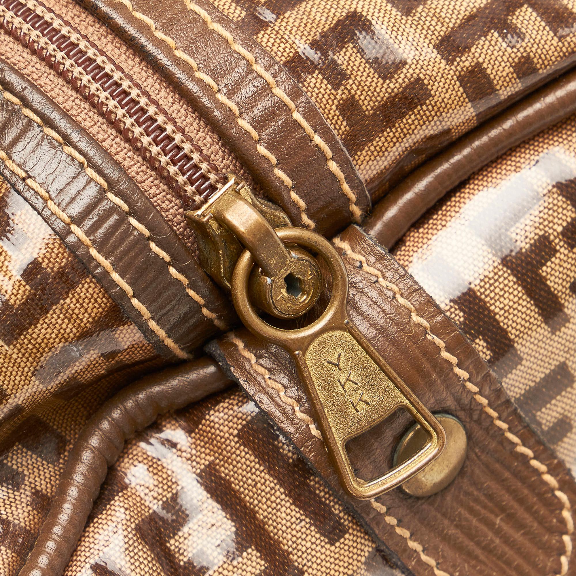 Fendi Zucchino Patent Leather Boston Bag (SHG-28254)