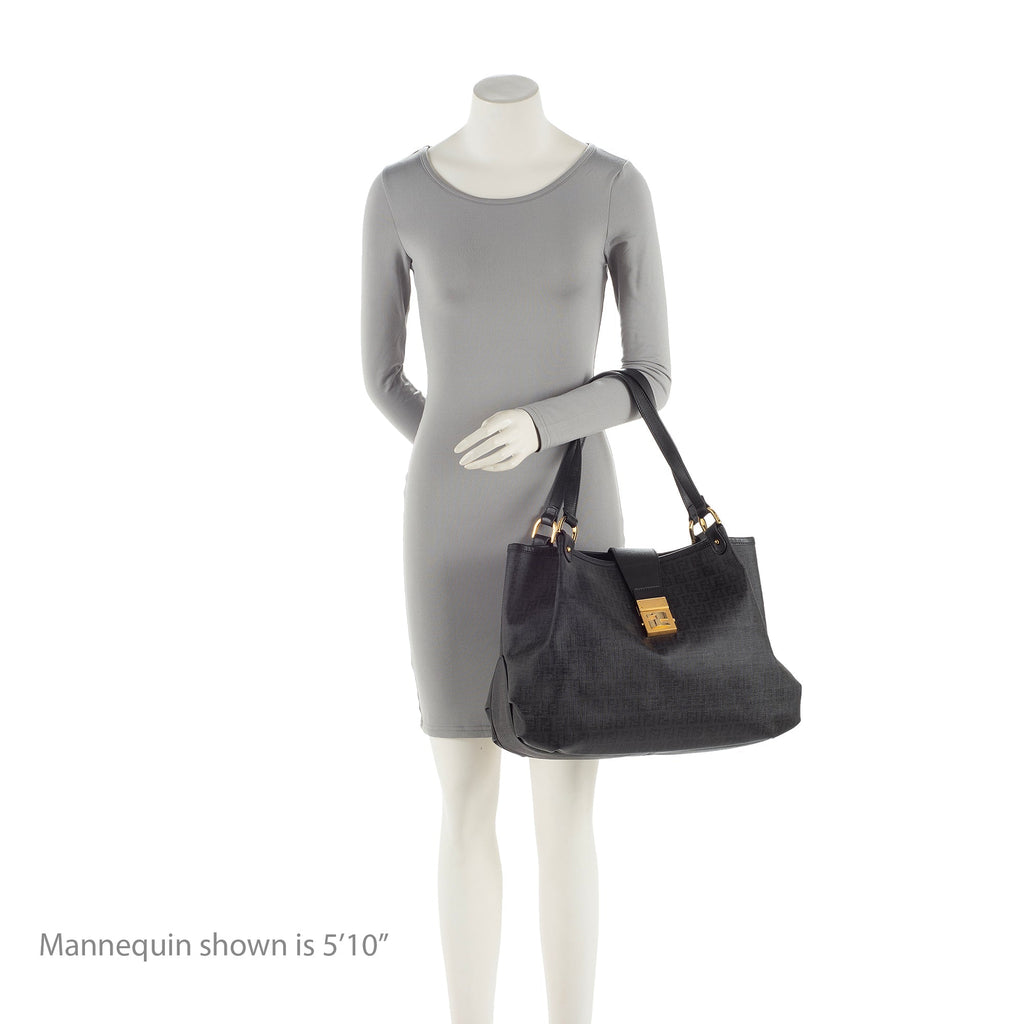 Fendi Zucchino Spalmati Chiusura Medium Tote (SHF-22661)