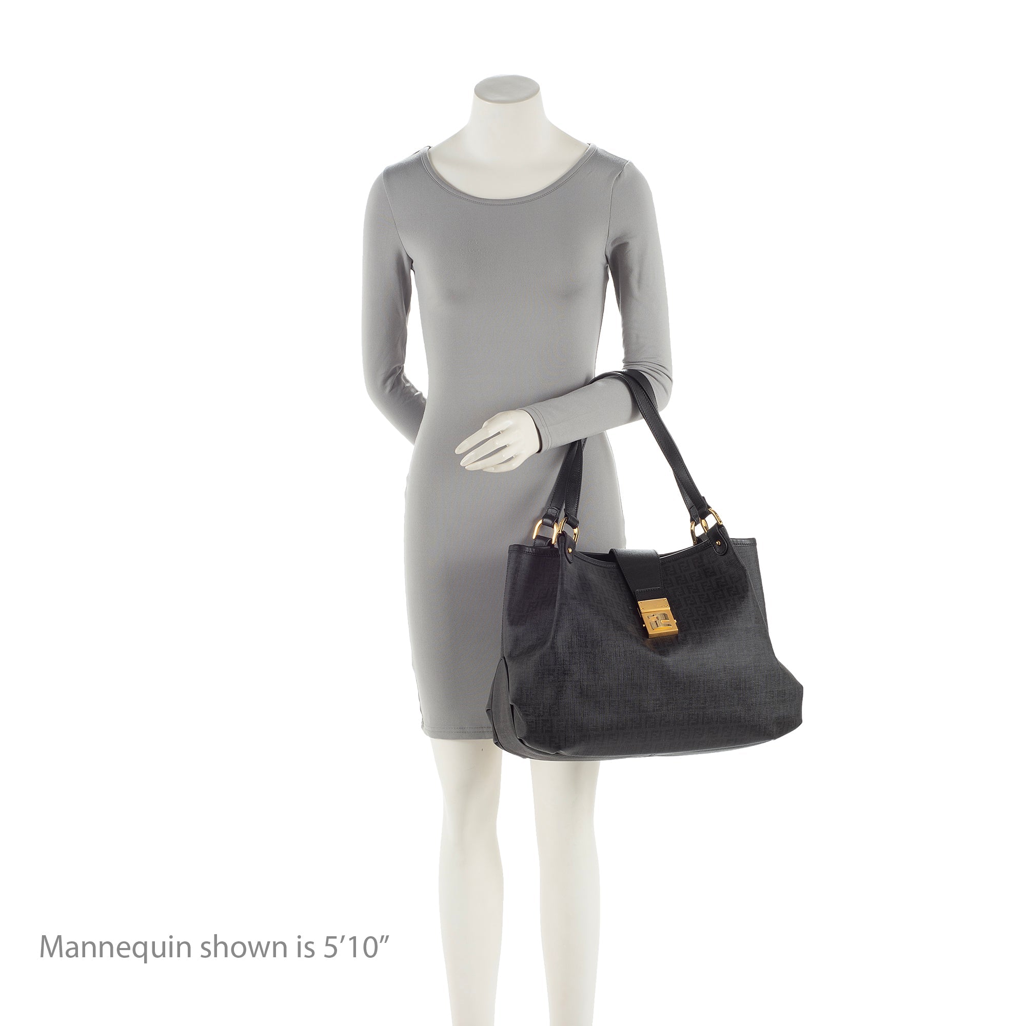 Fendi Zucchino Spalmati Chiusura Medium Tote (SHF-22661)