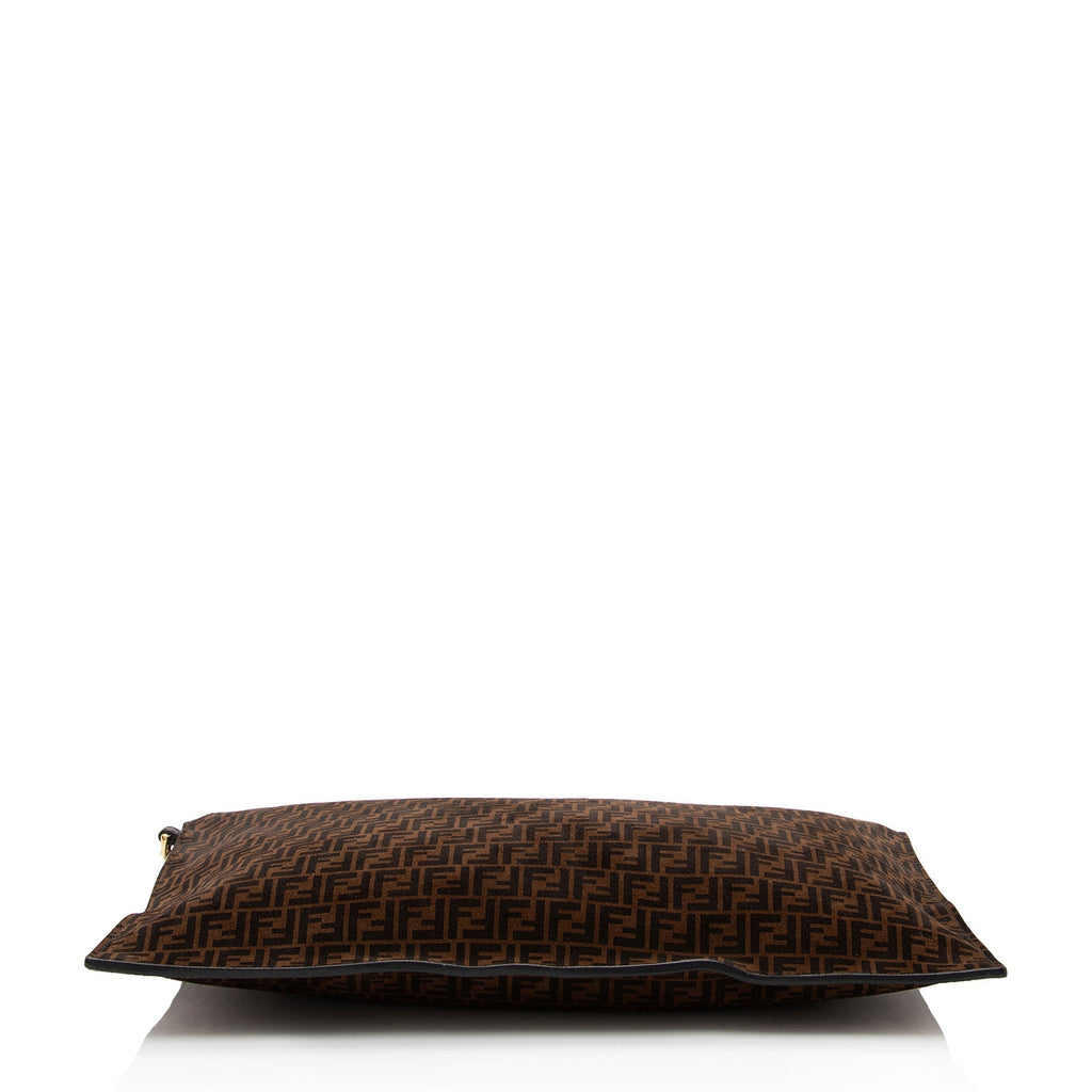 Fendi Zucchino Suede Large Flat Pouch (SHF-79WgbJ)