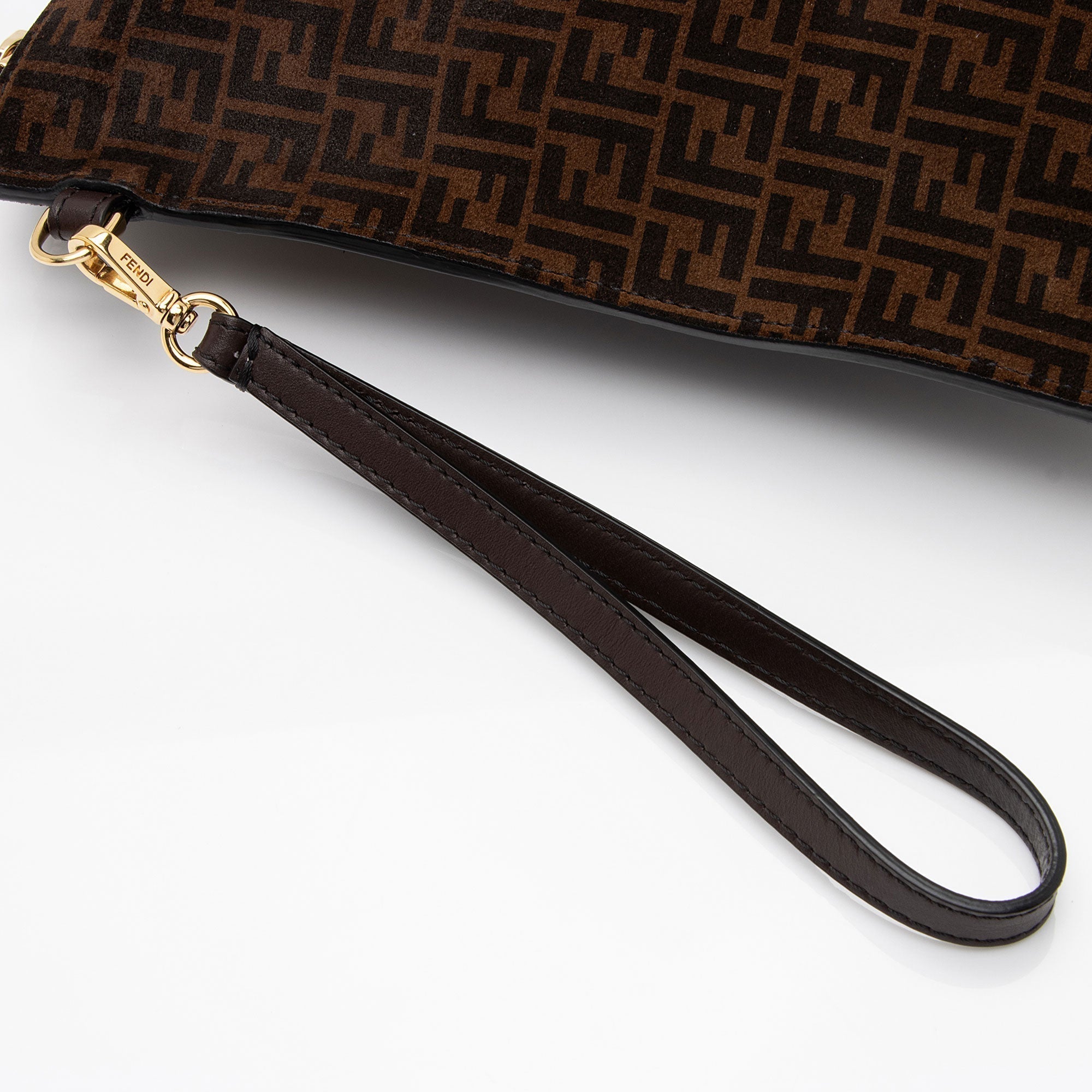 Fendi Zucchino Suede Large Flat Pouch (SHF-79WgbJ)