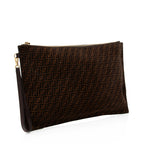 Fendi Zucchino Suede Large Flat Pouch (SHF-79WgbJ)
