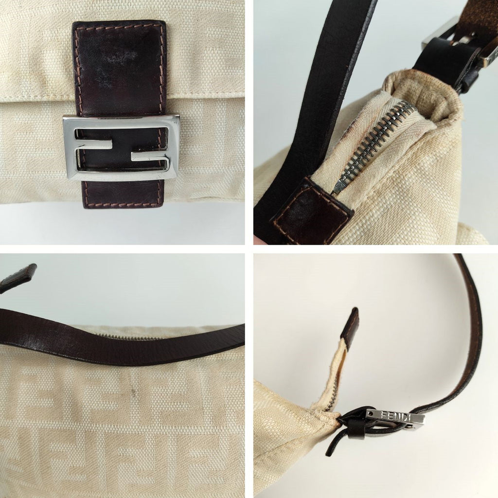 Fendi Fendi Mamma shoulder bag in beige monogram canvas - '10s
