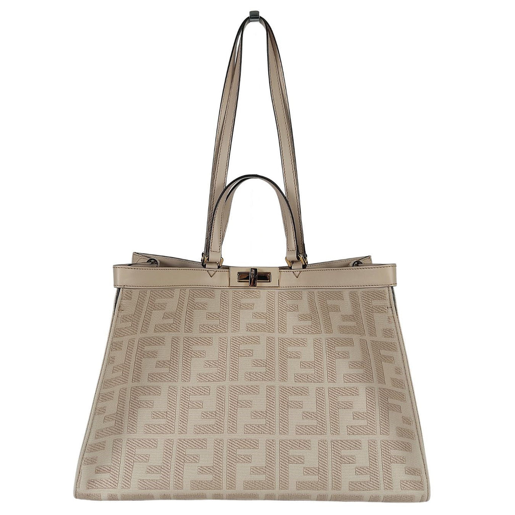 FENDI Peekaboo Tote Medium Canvas shoulder bag pink