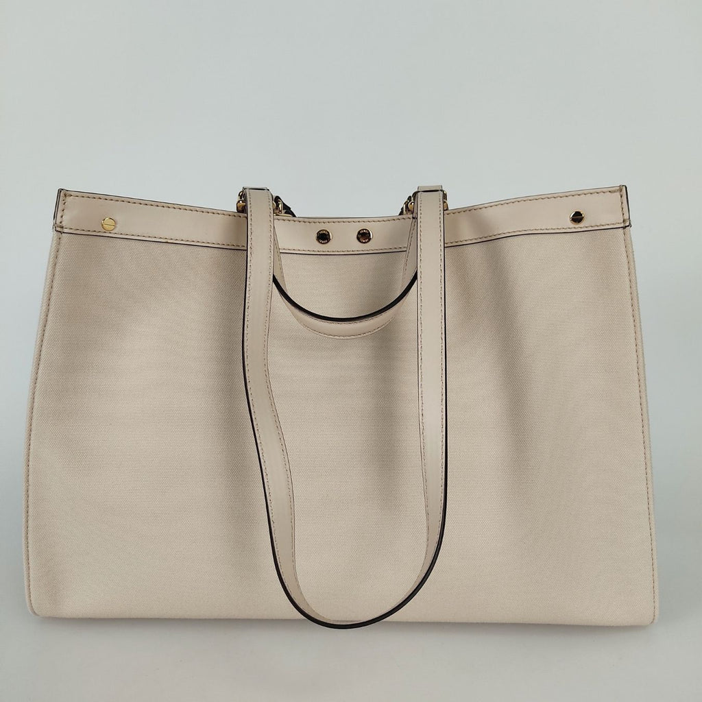 FENDI Peekaboo Tote Medium Canvas shoulder bag pink