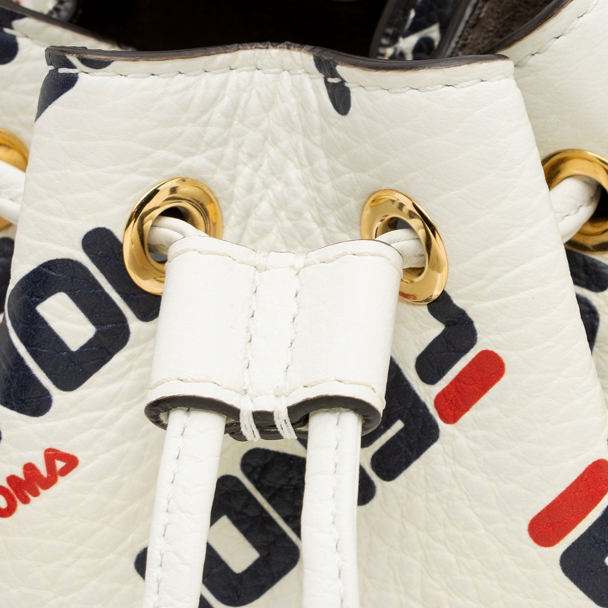 Fendi x Fila Calfskin Mania Mon Tresor Mini Bucket Bag (SHF-VVBQ5M)