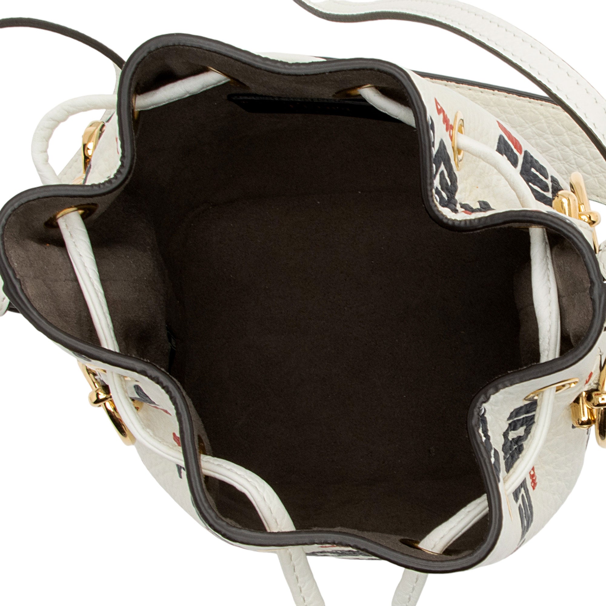 Fendi x Fila Calfskin Mania Mon Tresor Mini Bucket Bag (SHF-VVBQ5M)
