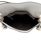 Fendi x Fila Calfskin Mania Beaded Fringe Baguette Shoulder Bag (SHF-OjJL4V)
