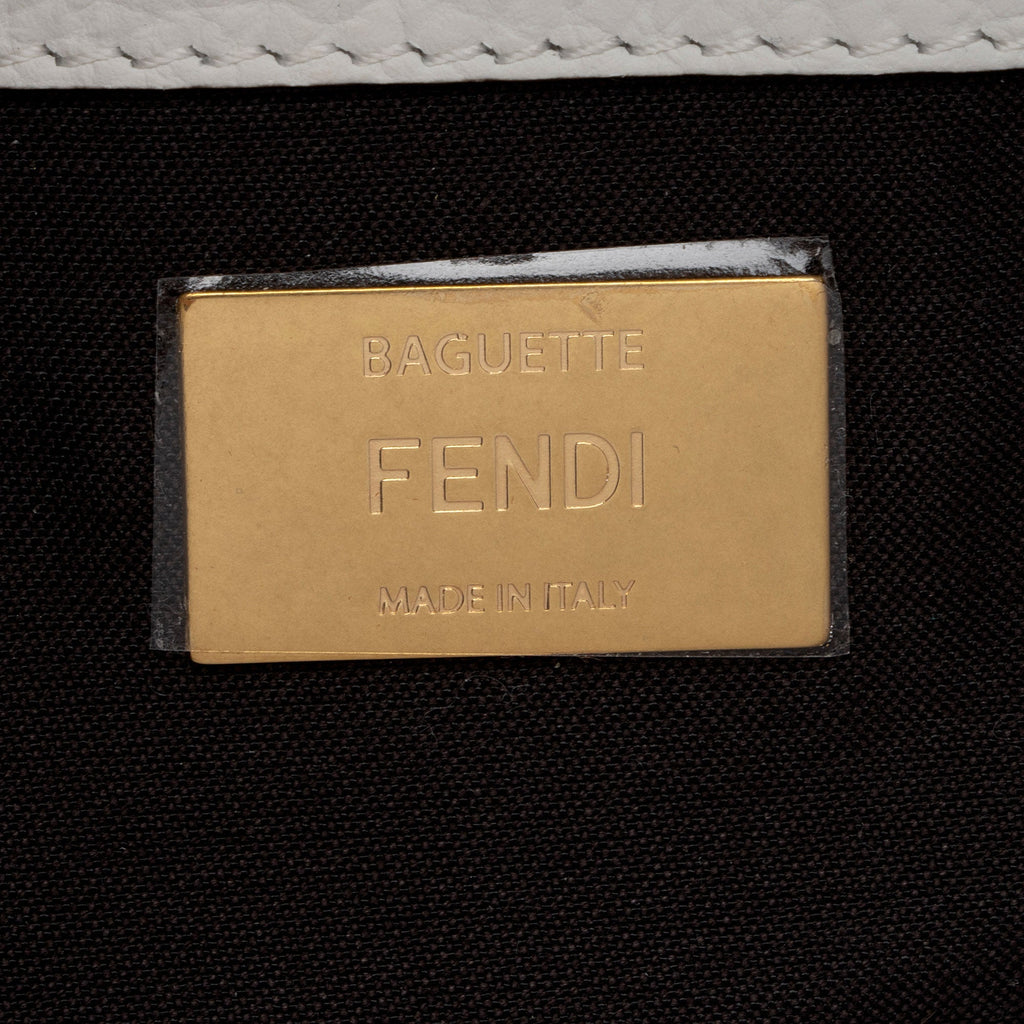 Fendi x Fila Calfskin Mania Beaded Fringe Baguette Shoulder Bag (SHF-OjJL4V)