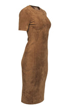 Fendi x Skims - Tan Velour Short Sleeve Bodycon Midi Dress Sz 6