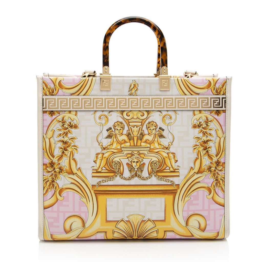 Fendi x Versace Leather Fendace Sunshine Medium Shopper Tote (SHF-zbjp9N)