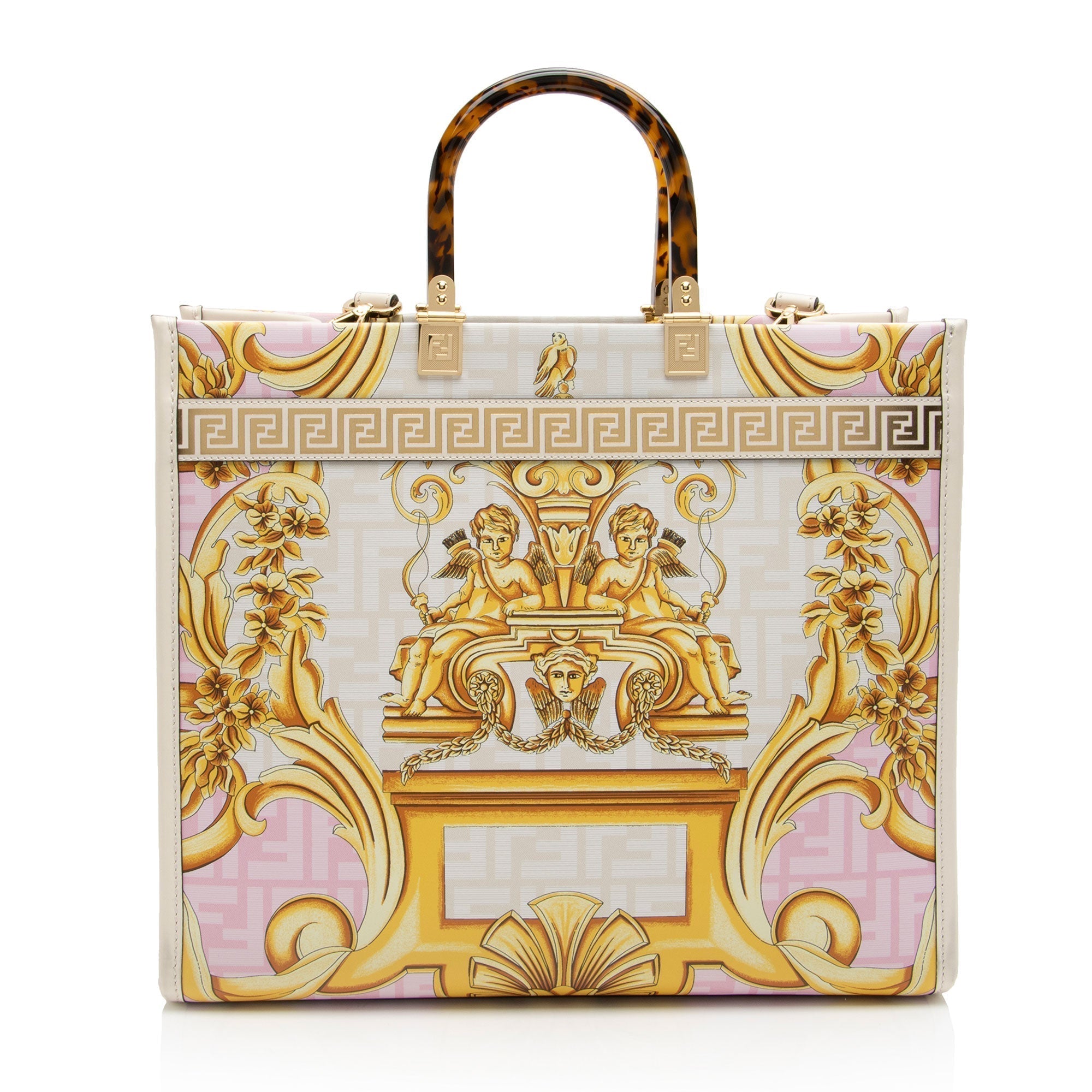 Fendi x Versace Leather Fendace Sunshine Medium Shopper Tote (SHF-zbjp9N)
