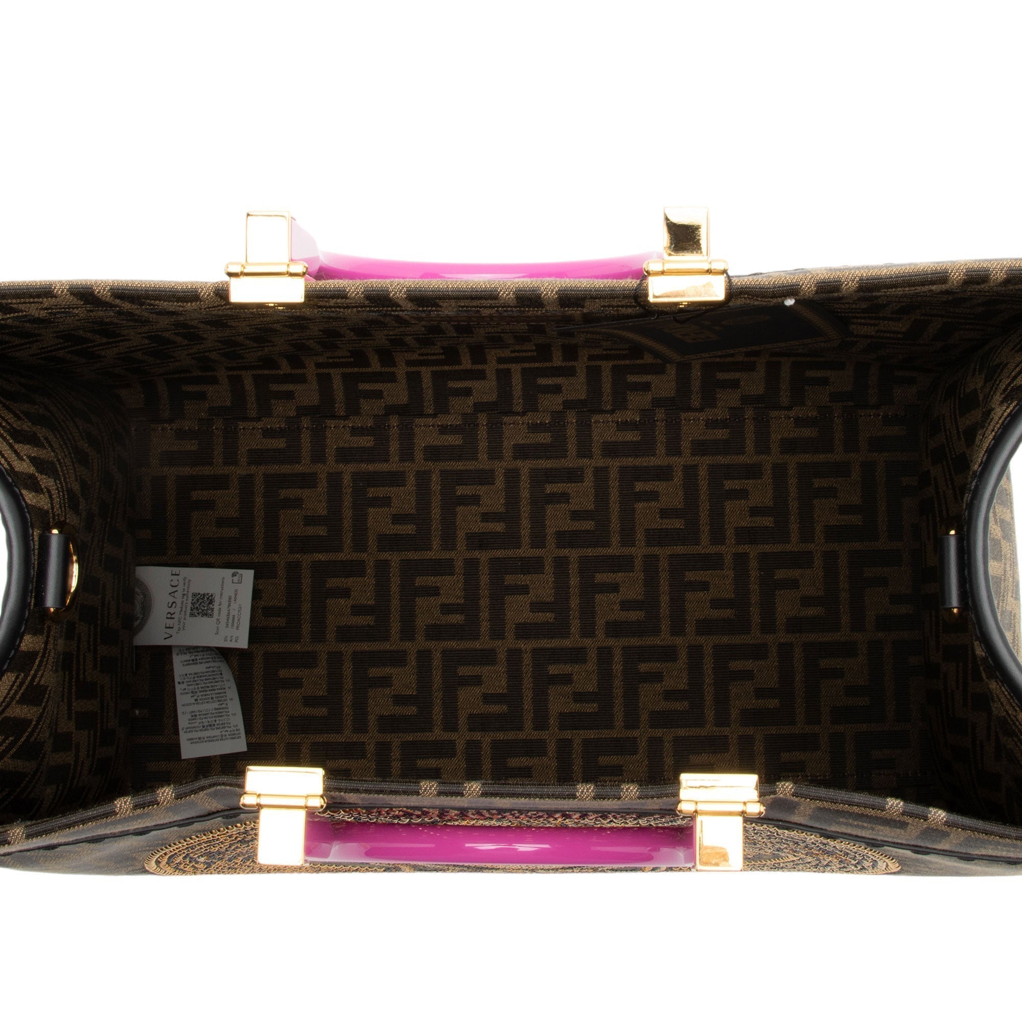 Fendi x Versace Zucca Medusa Crystal Sunshine Large Shopper Tote (SHF-Au7XmN)