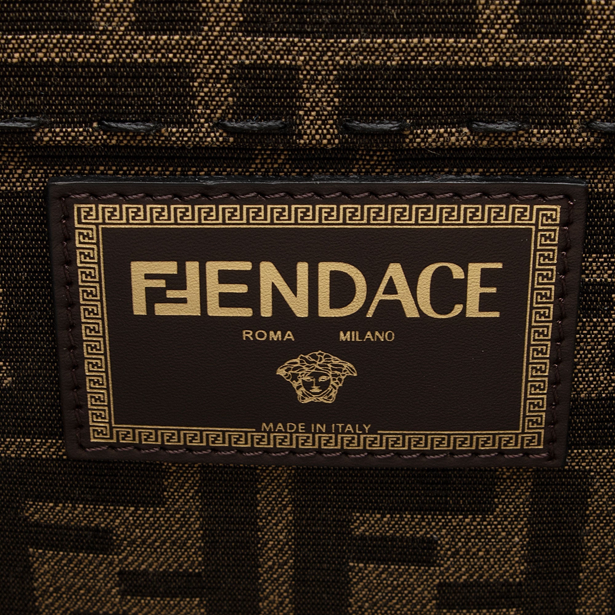 Fendi x Versace Zucca Medusa Crystal Sunshine Large Shopper Tote (SHF-Au7XmN)