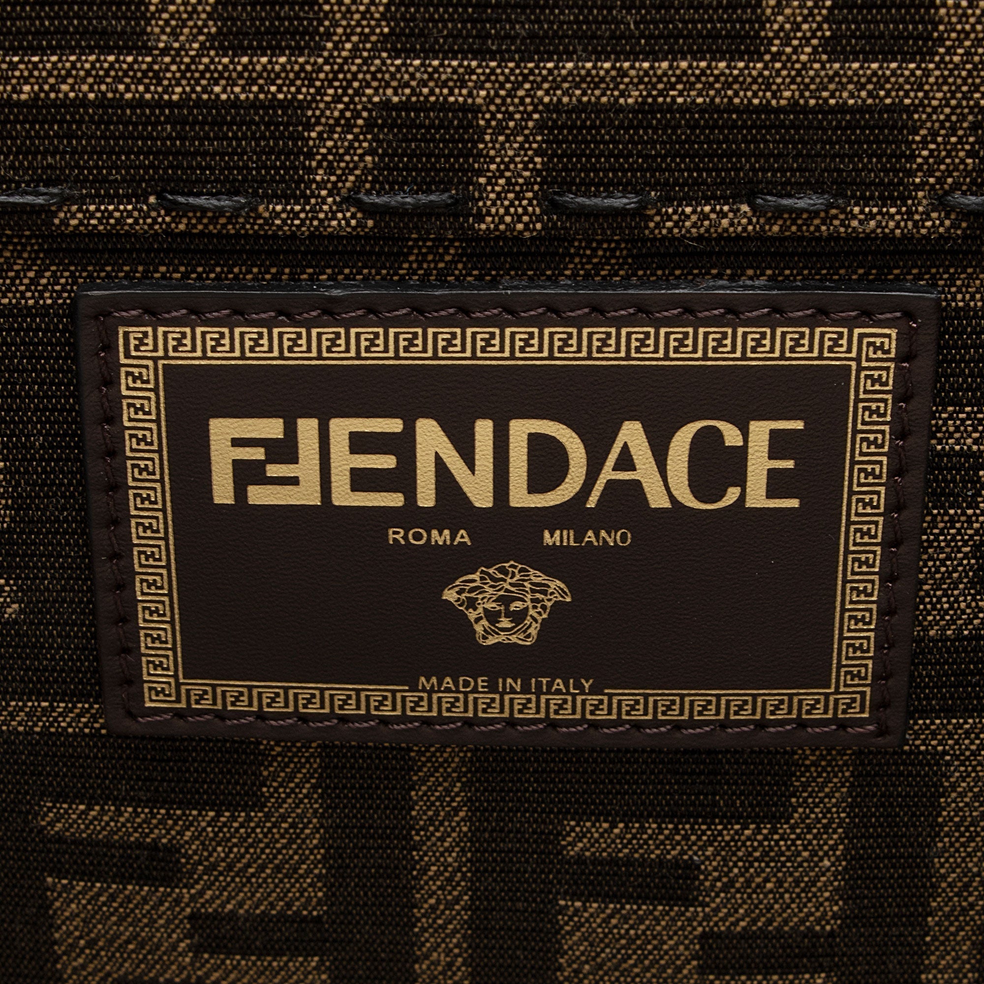 Fendi x Versace Zucca Medusa Crystal Sunshine Large Shopper Tote (SHF-Au7XmN)