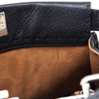 Fendi Black Cuoio Romano Selleria Medium Peekaboo Iconic Satchel