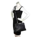 Fendi Black Cuoio Romano Selleria Medium Peekaboo Iconic Satchel