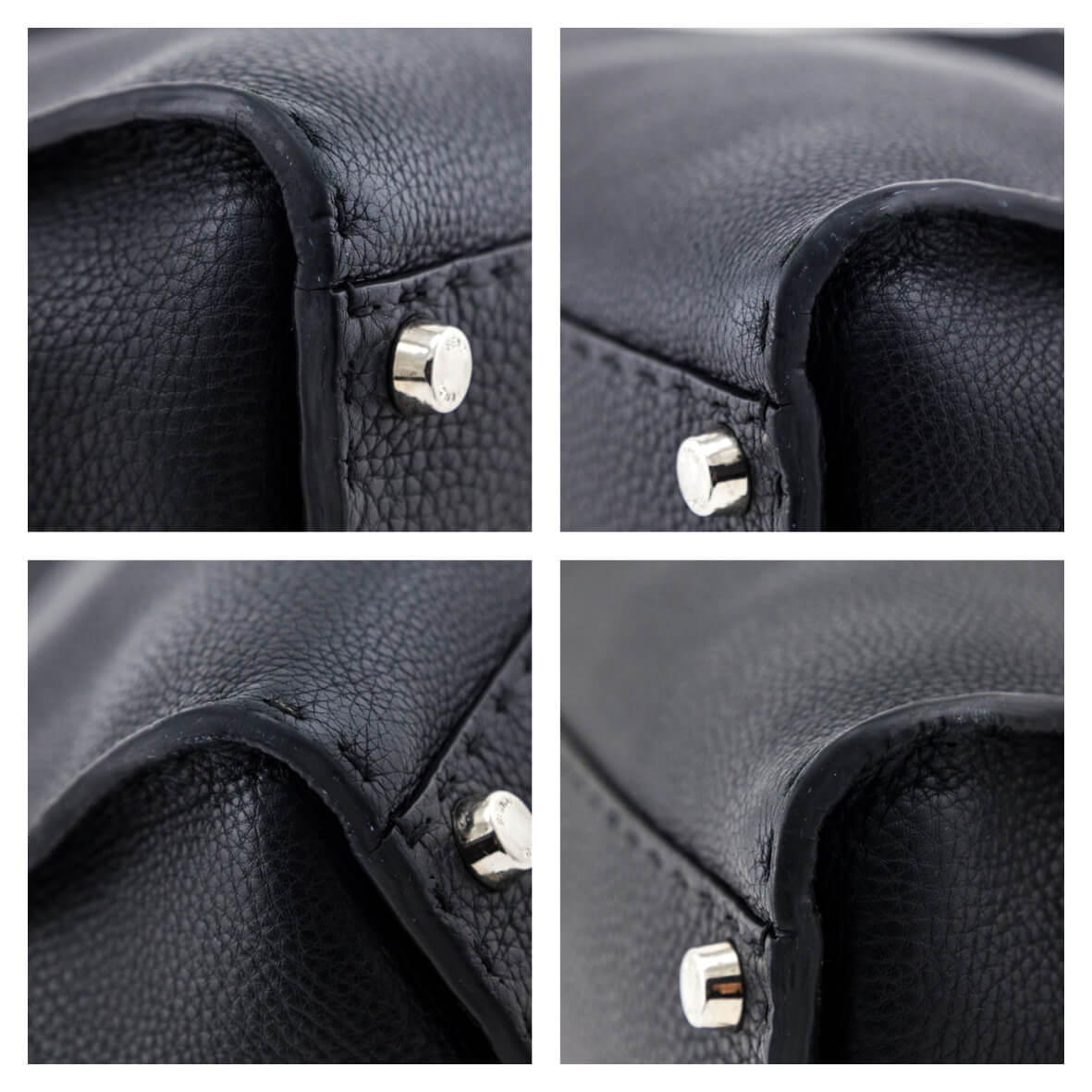 Fendi Black Cuoio Romano Selleria Medium Peekaboo Iconic Satchel