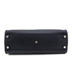 Fendi Black Cuoio Romano Selleria Medium Peekaboo Iconic Satchel