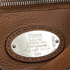 Fendi Black Cuoio Romano Selleria Medium Peekaboo Iconic Satchel