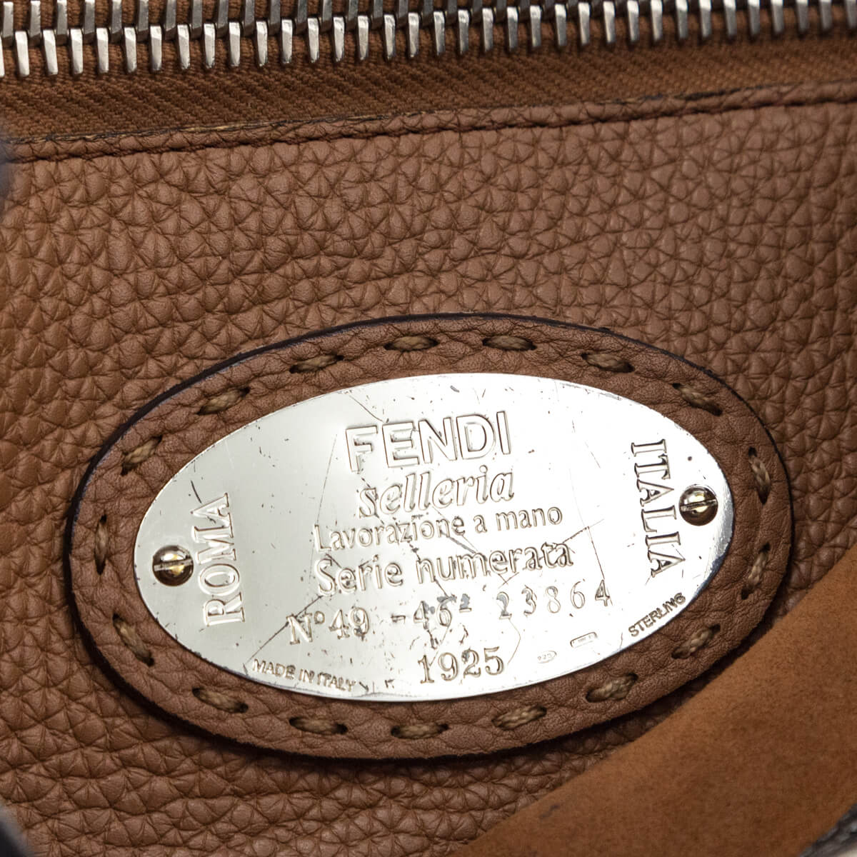 Fendi Black Cuoio Romano Selleria Medium Peekaboo Iconic Satchel