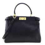 Fendi Black Nappa Medium Peekaboo Iconic Satchel