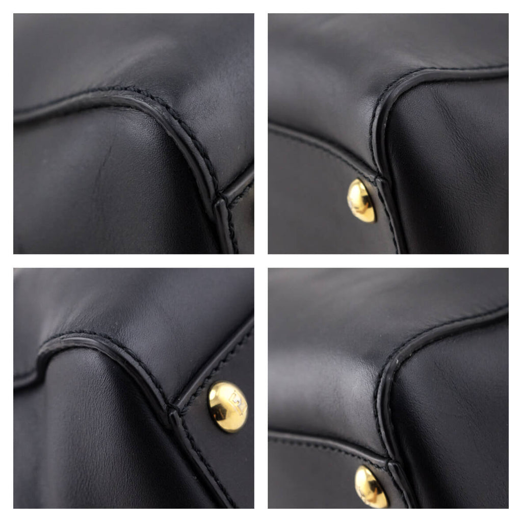 Fendi Black Nappa Medium Peekaboo Iconic Satchel
