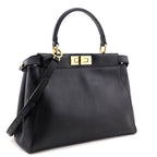 Fendi Black Nappa Medium Peekaboo Iconic Satchel