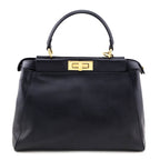 Fendi Black Nappa Medium Peekaboo Iconic Satchel
