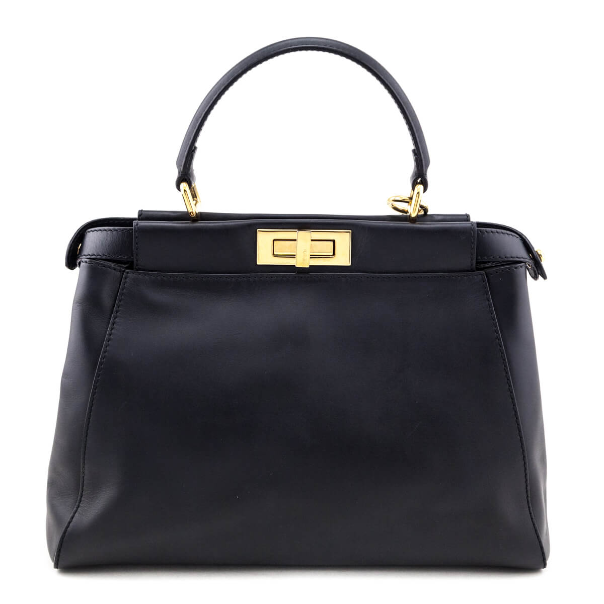 Fendi Black Nappa Medium Peekaboo Iconic Satchel