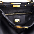 Fendi Black Nappa Medium Peekaboo Iconic Satchel