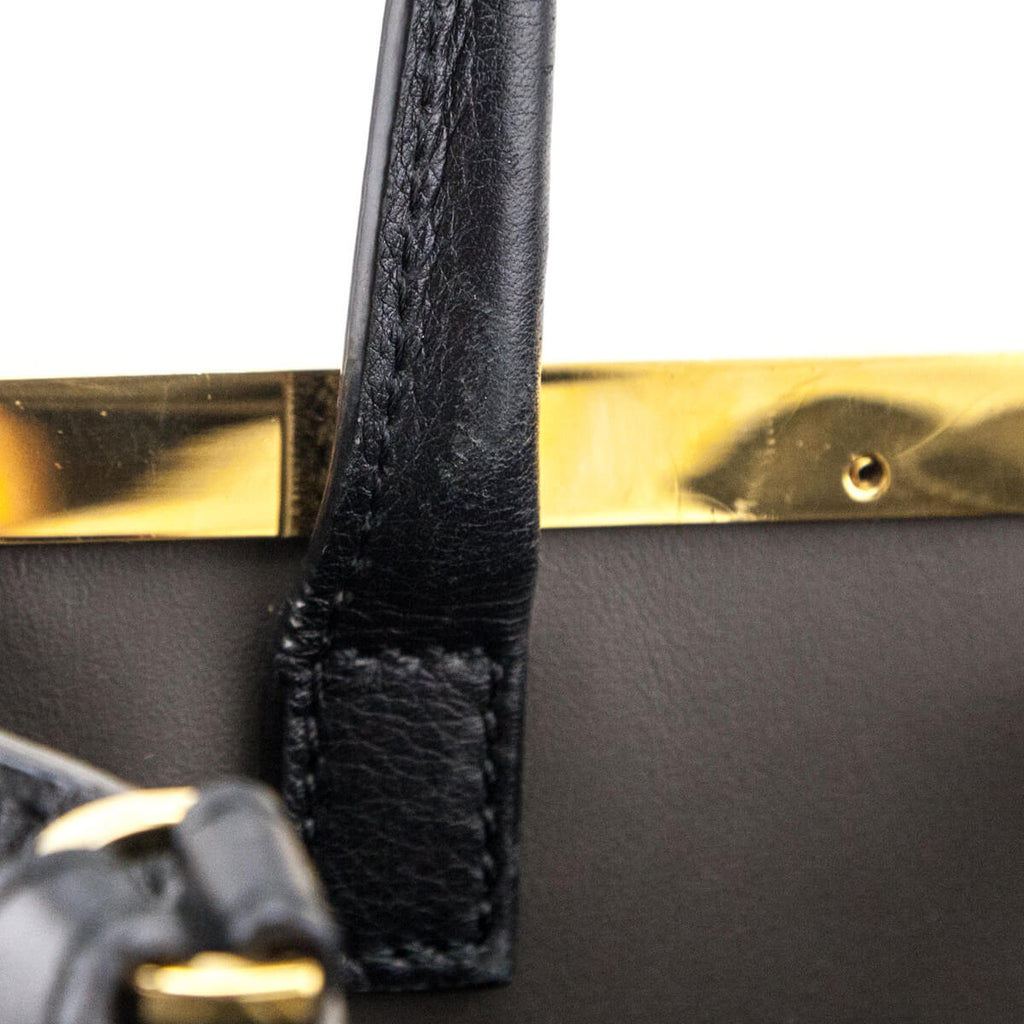 Fendi Black Vitello Dolce Petite 2Jours Tote