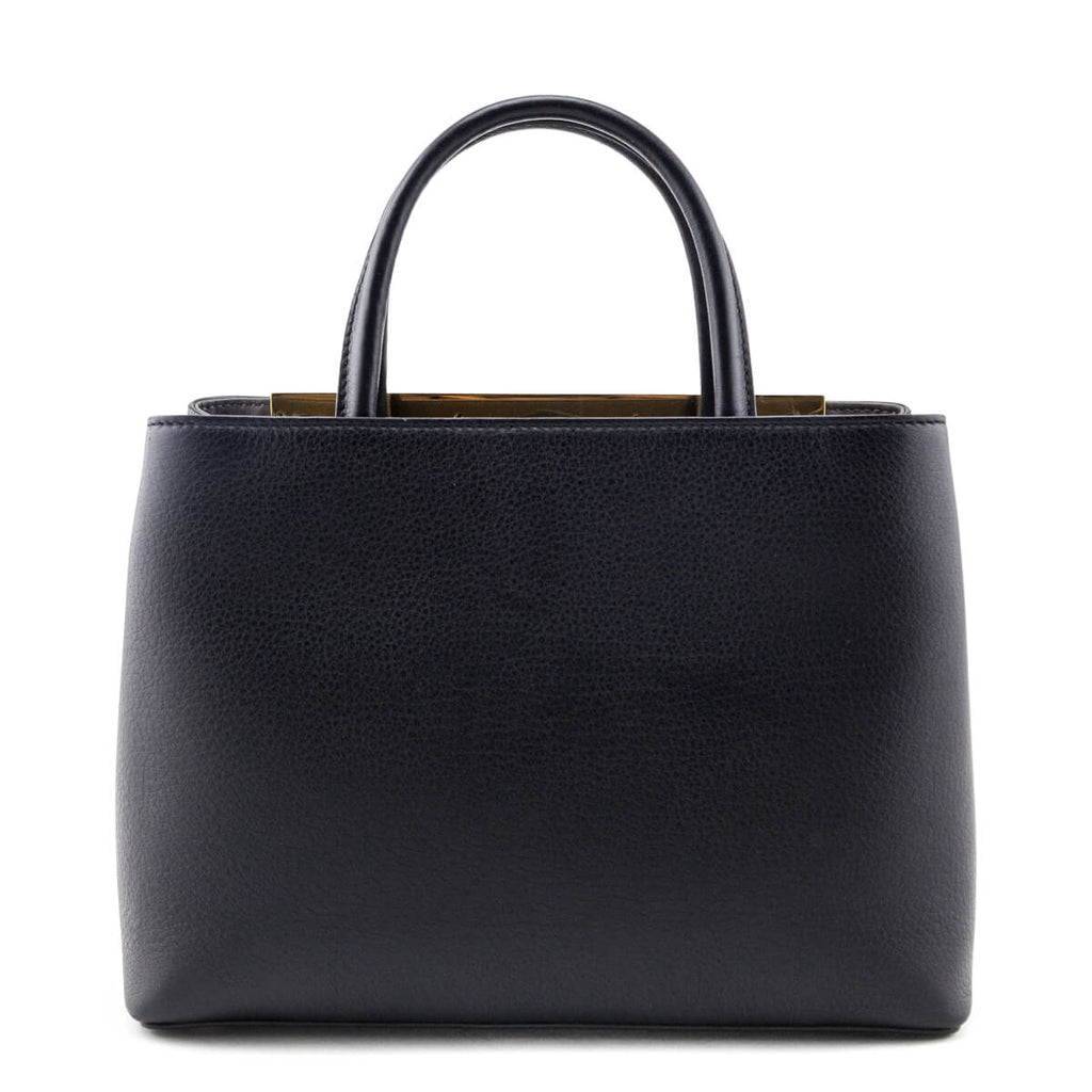 Fendi Black Vitello Dolce Petite 2Jours Tote