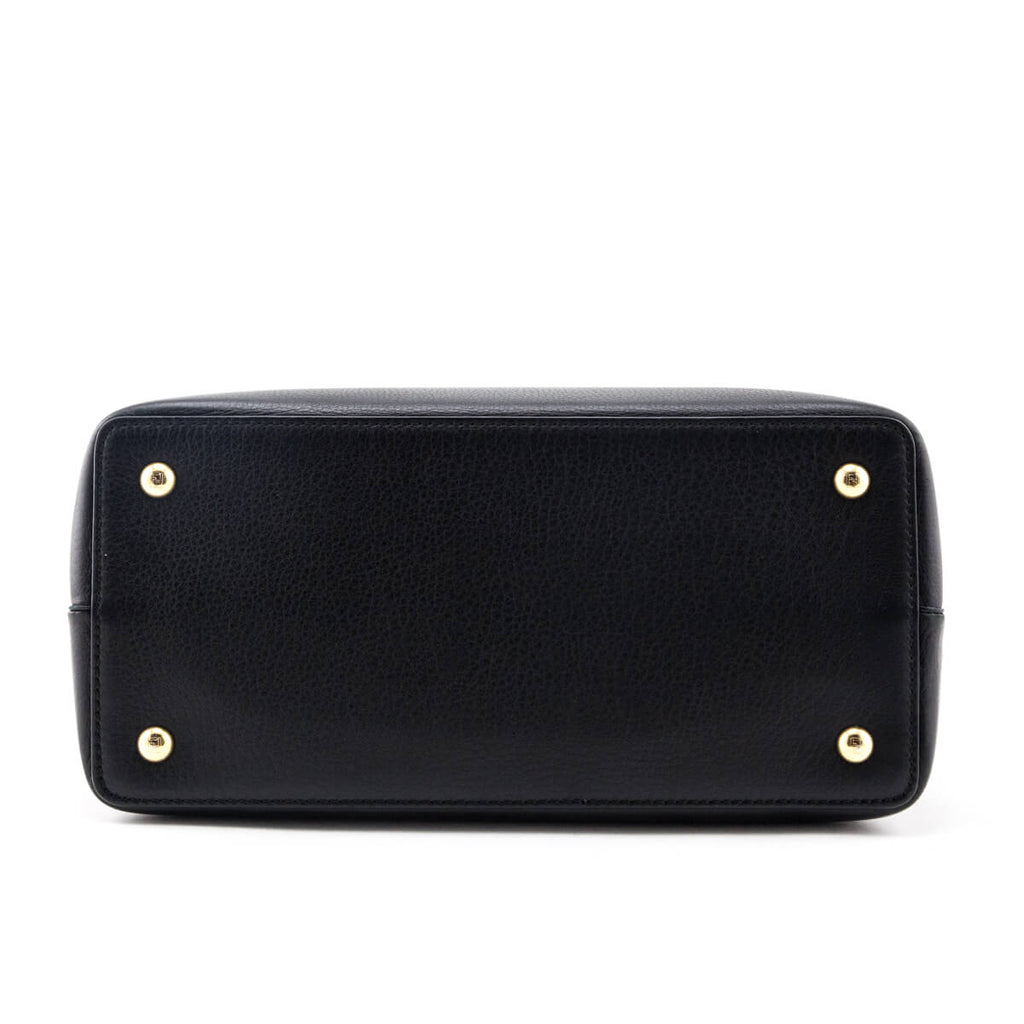 Fendi Black Vitello Dolce Petite 2Jours Tote