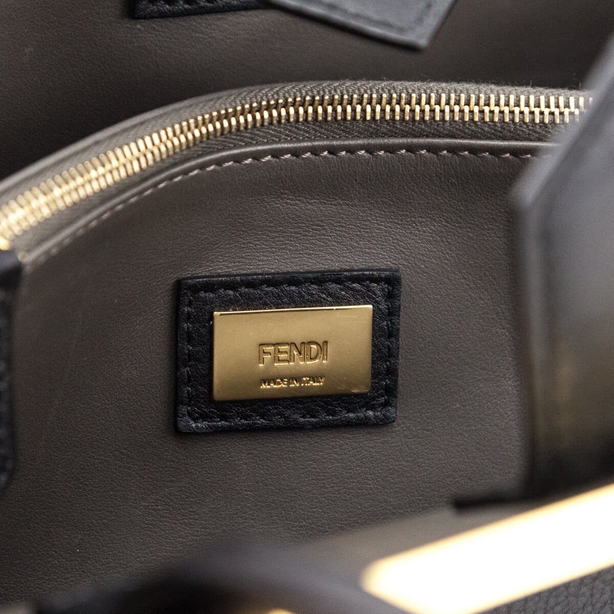 Fendi Black Vitello Dolce Petite 2Jours Tote