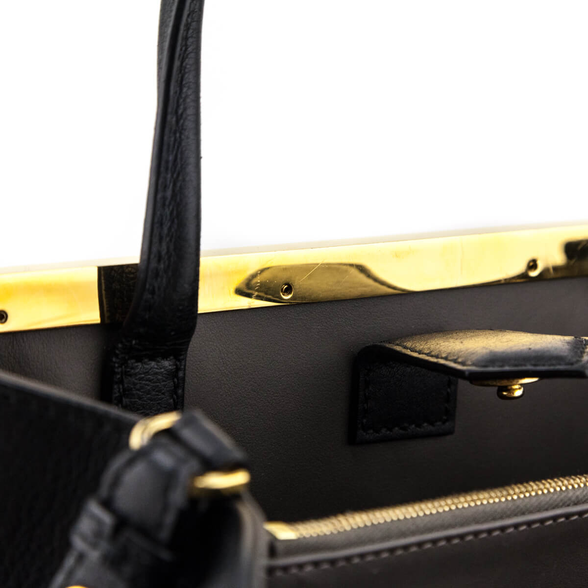Fendi Black Vitello Dolce Petite 2Jours Tote