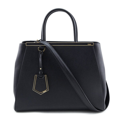 Fendi Black Vitello Elite Regular 2Jours Tote