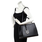 Fendi Black Vitello Elite Regular 2Jours Tote