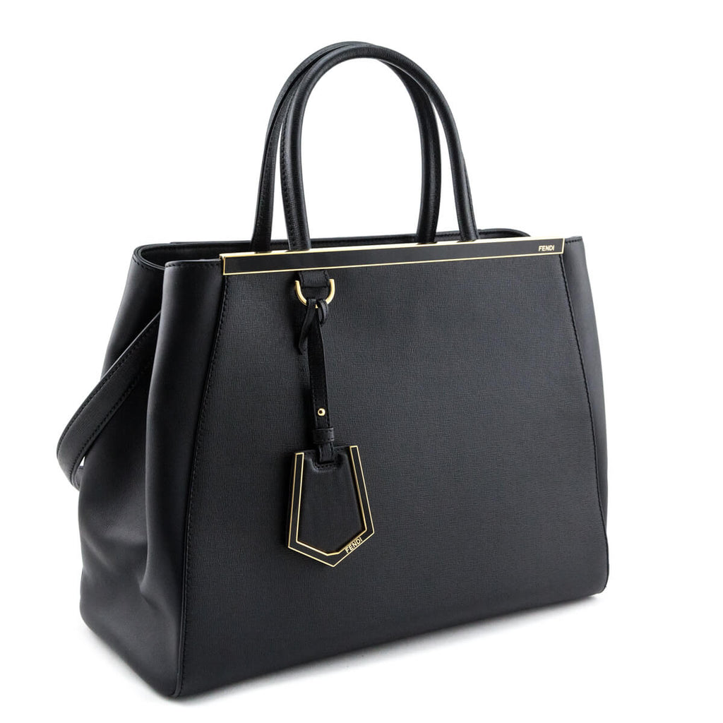 Fendi Black Vitello Elite Regular 2Jours Tote