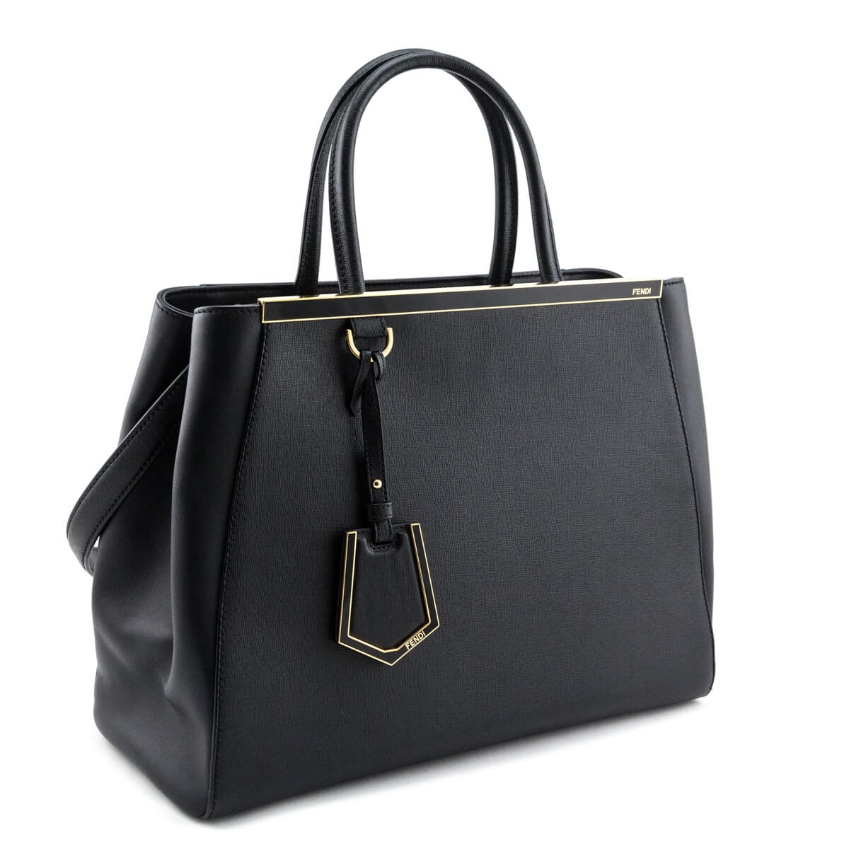 Fendi Black Vitello Elite Regular 2Jours Tote