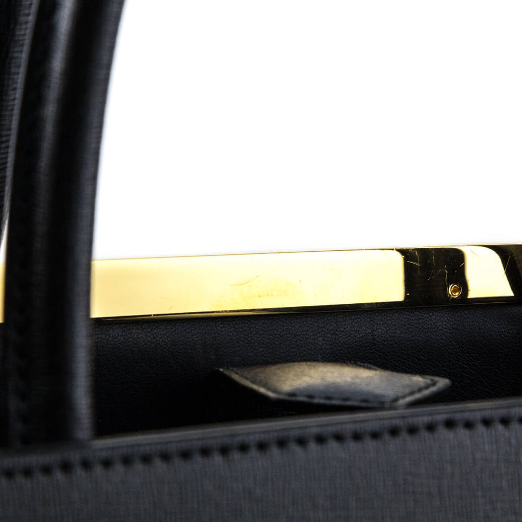 Fendi Black Vitello Elite Regular 2Jours Tote