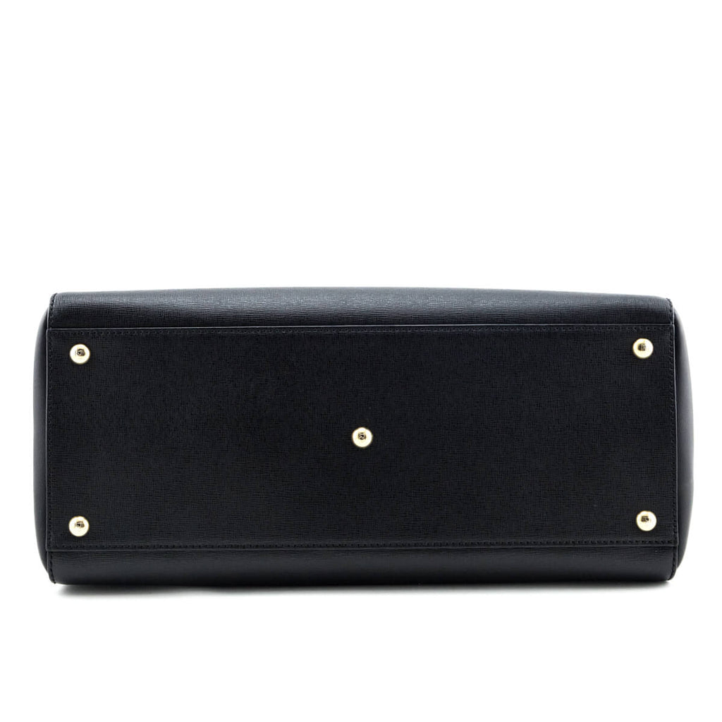 Fendi Black Vitello Elite Regular 2Jours Tote