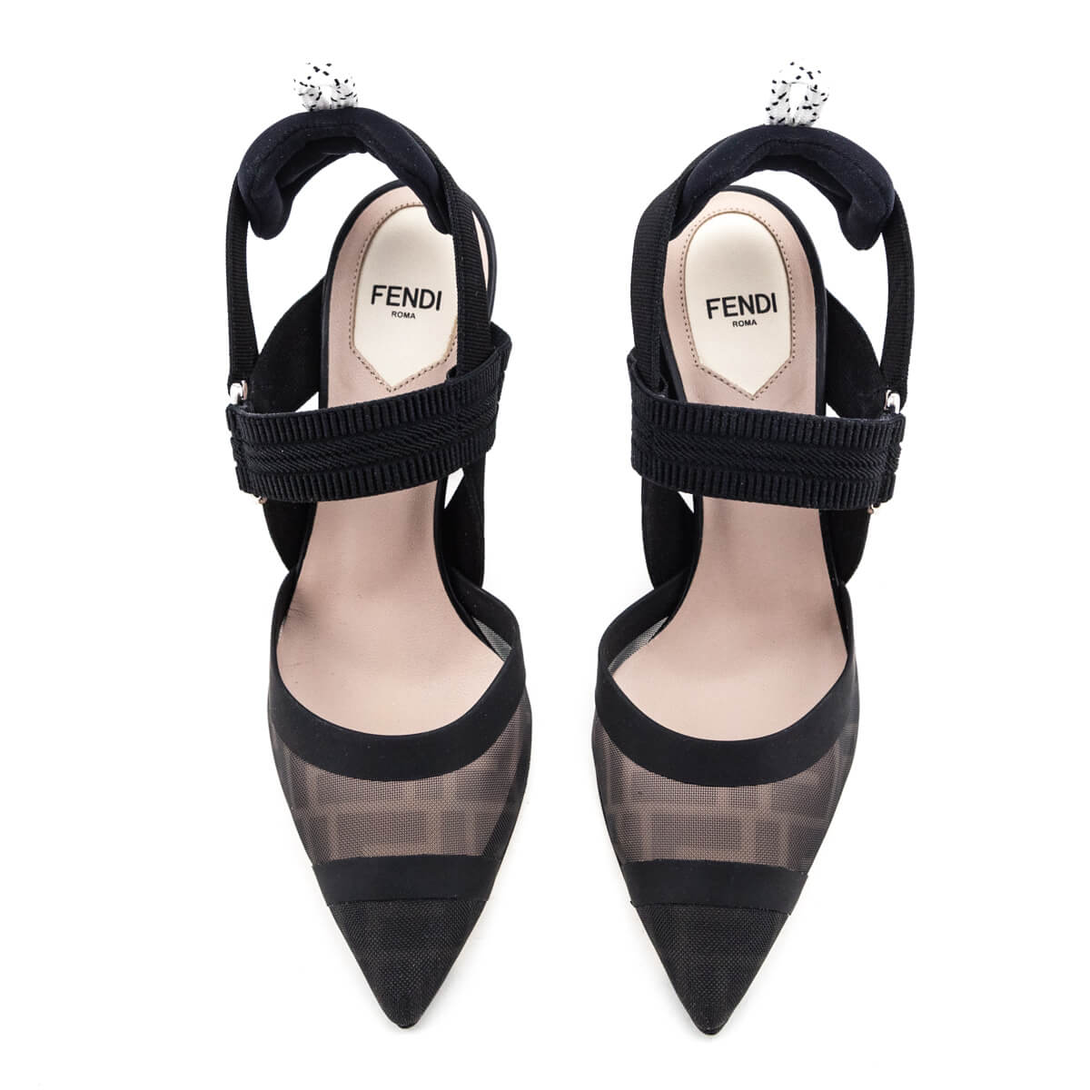 Fendi Black Zucca FF Techinical Mesh Colibri Pumps Size US 6 | EU 36