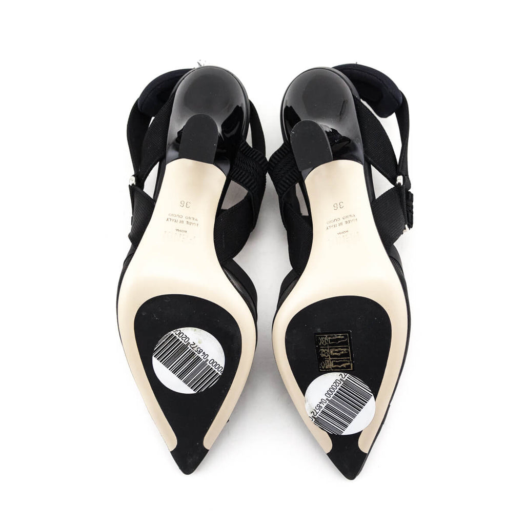 Fendi Black Zucca FF Techinical Mesh Colibri Pumps Size US 6 | EU 36
